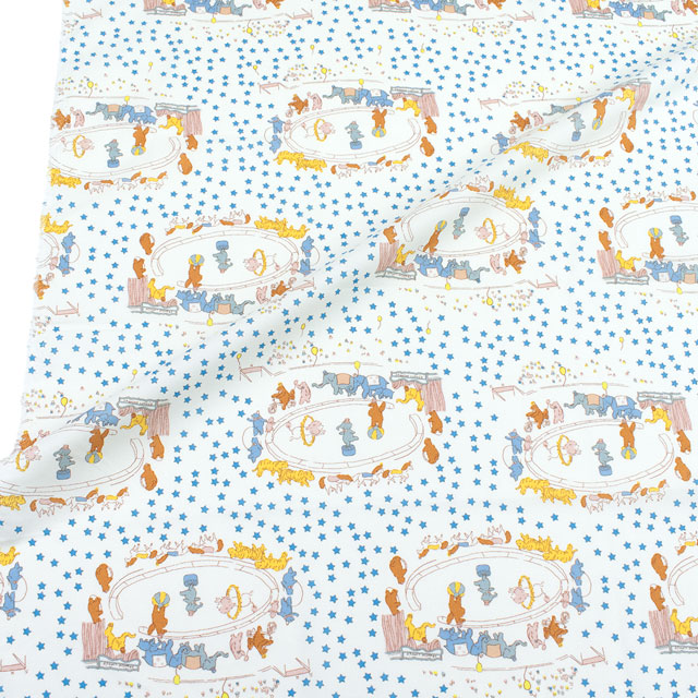 生地 FiN tex-フィンテックス- 動物たち 約140cm幅×50cmカット(OKF-025) 1WH.オフ 09Ae06_